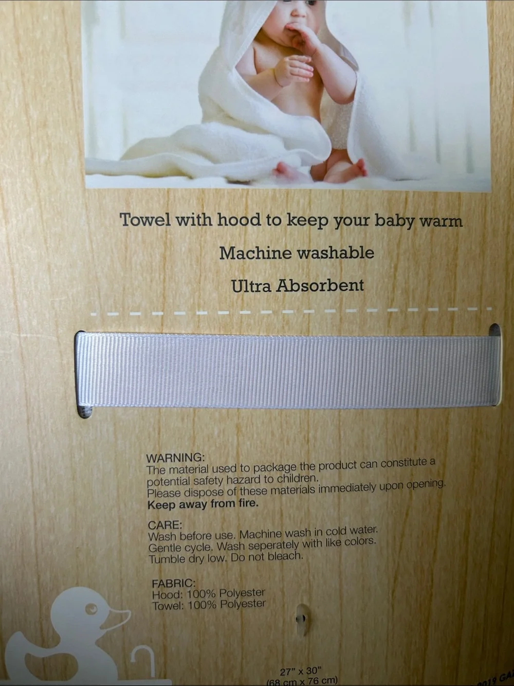 Baby Hooded Towel - White